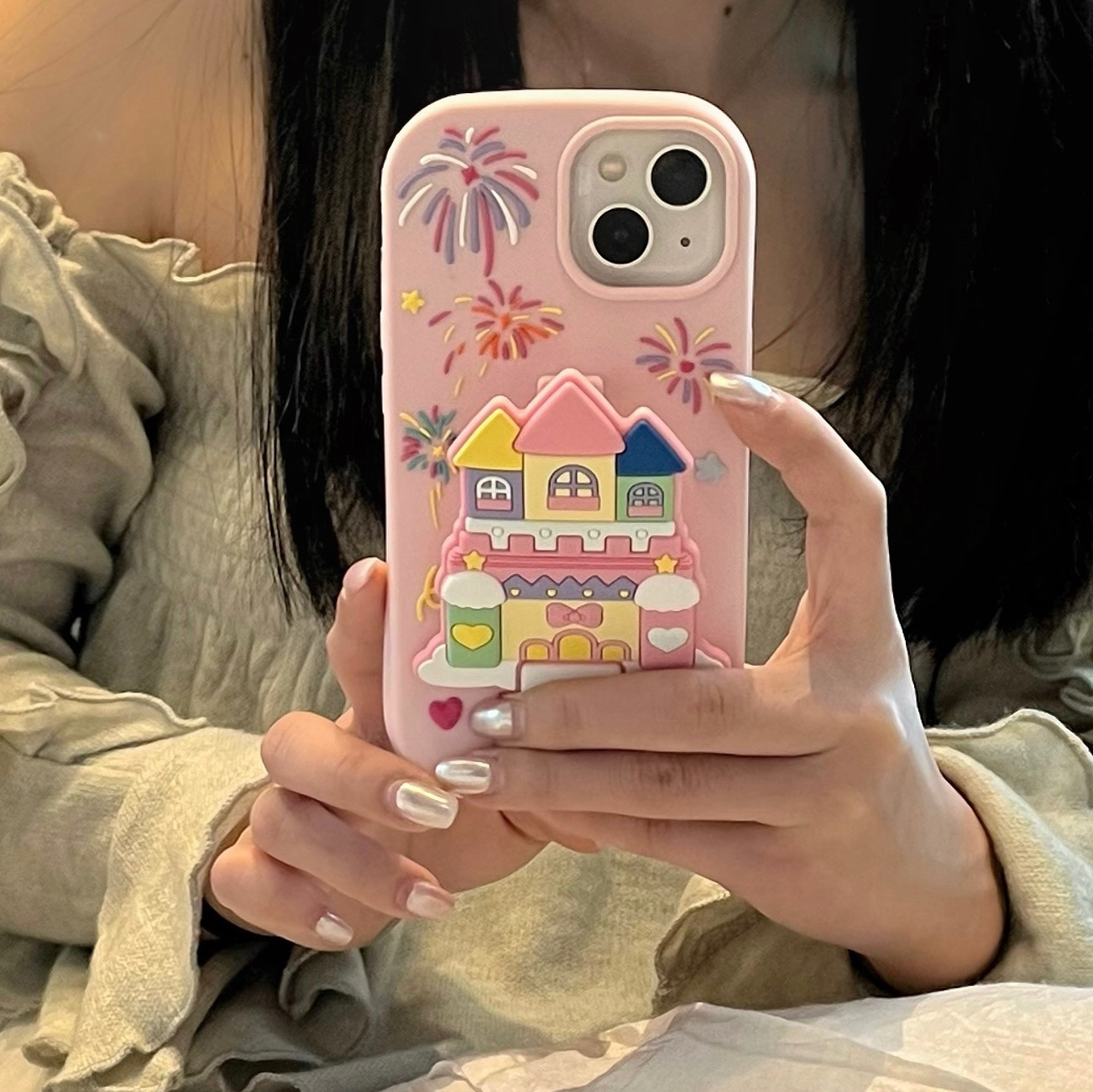 Cute Cartoon Castle Mirror Case