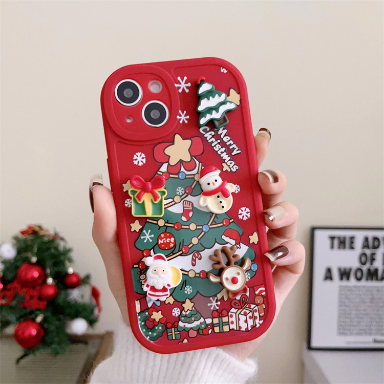 Lovely 3D Cartoon Christmas Case