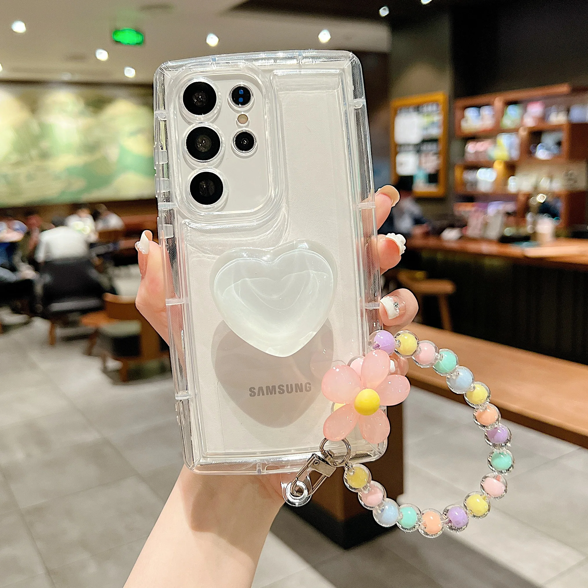 3D Heart Holder Case For Samsung
