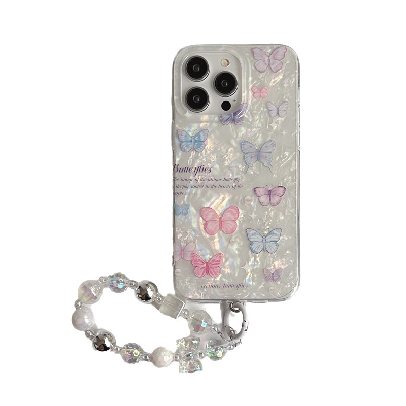 Shell Pattern Colorful Butterfly Chain Case