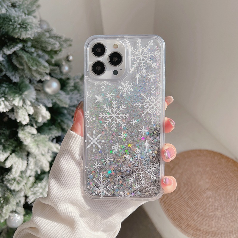 Snowflake Christmas Glitter Quicksand Case
