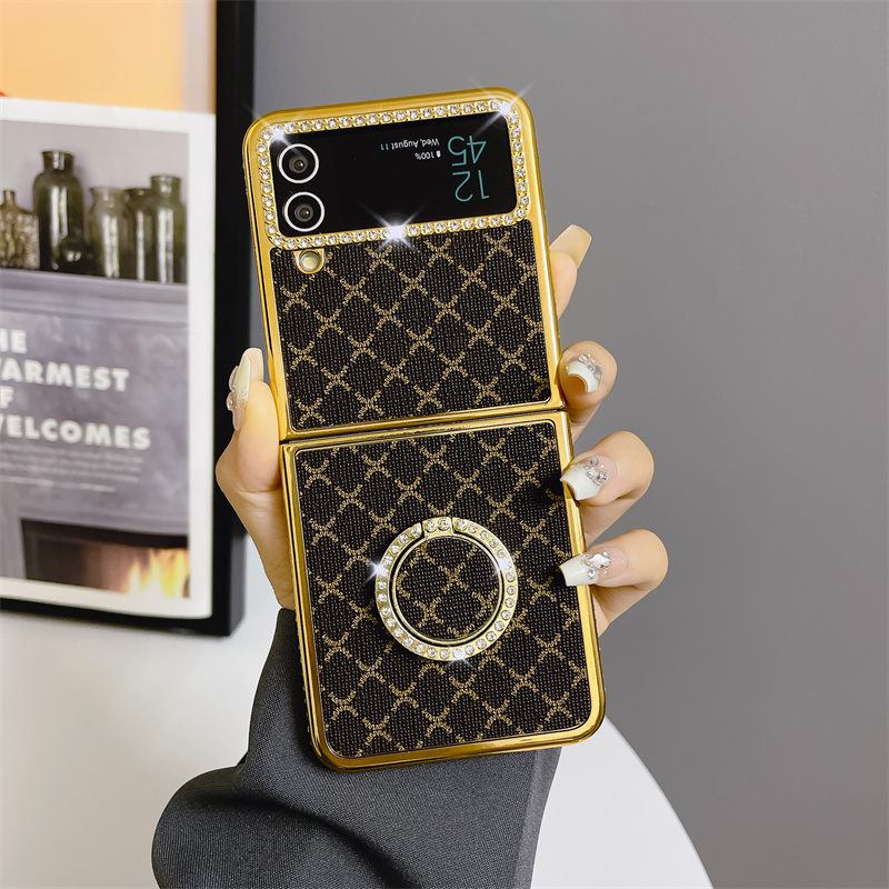 Electroplated Diamond Plaid Print Case