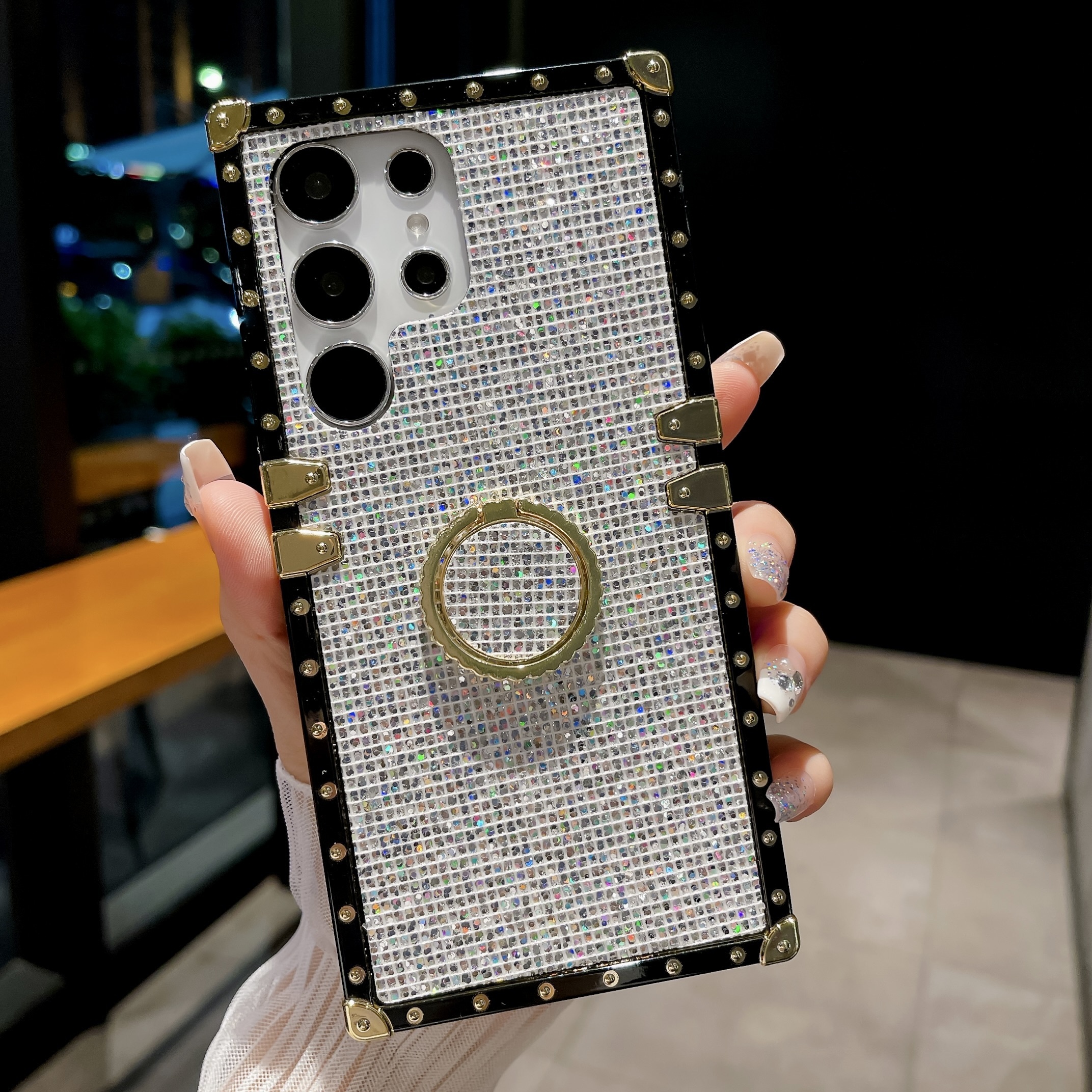 Glitter Plating Ring Case For Samsung