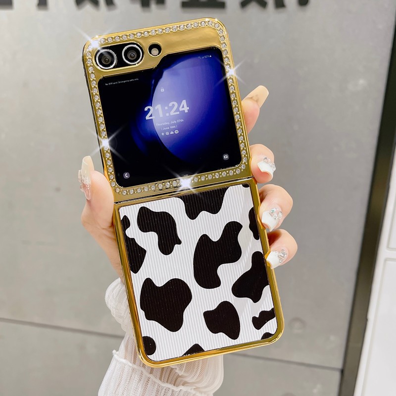 Luxury Rhinestone Animal Pattern Case for Galaxy Z Flip
