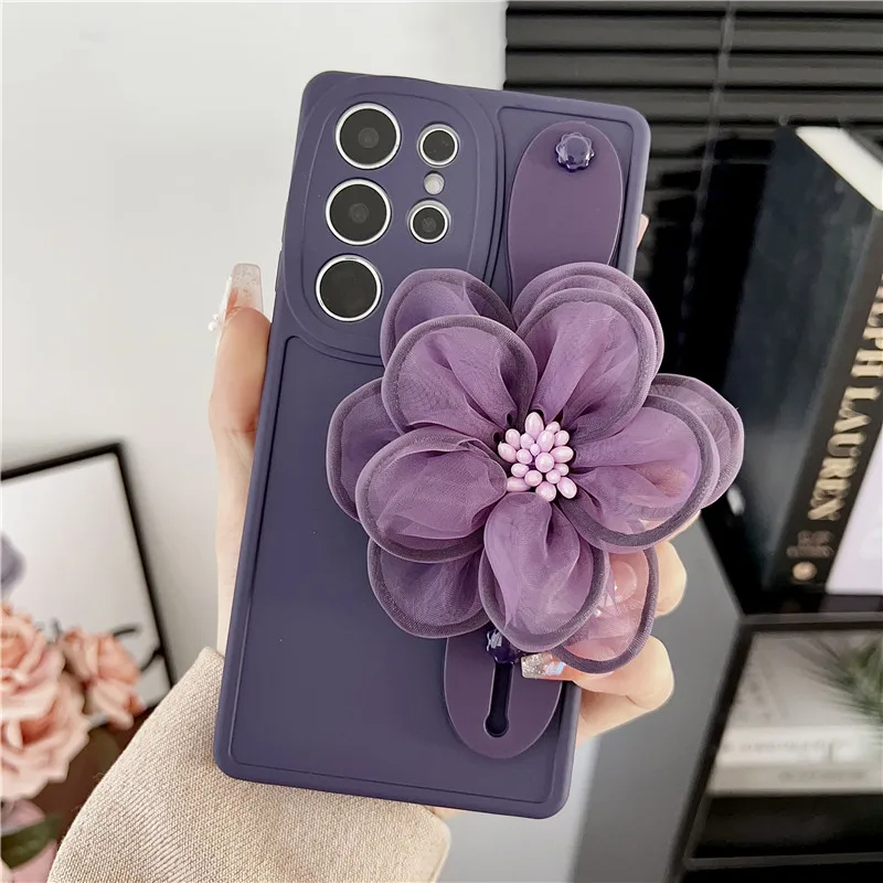 Fashion Flower Wristband Holder Case