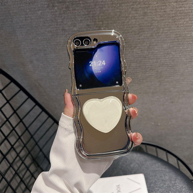 Electroplated Love Airbag Holder Case for Galaxy Z Flip