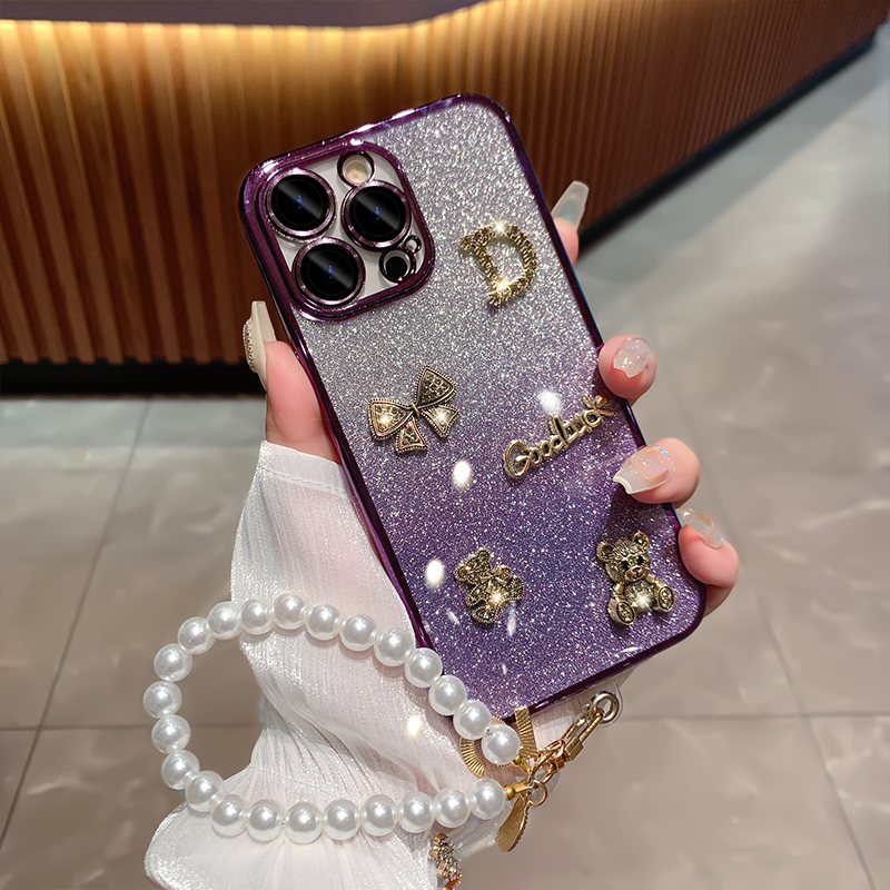 Glitter Bear Pearl Bracelet Case