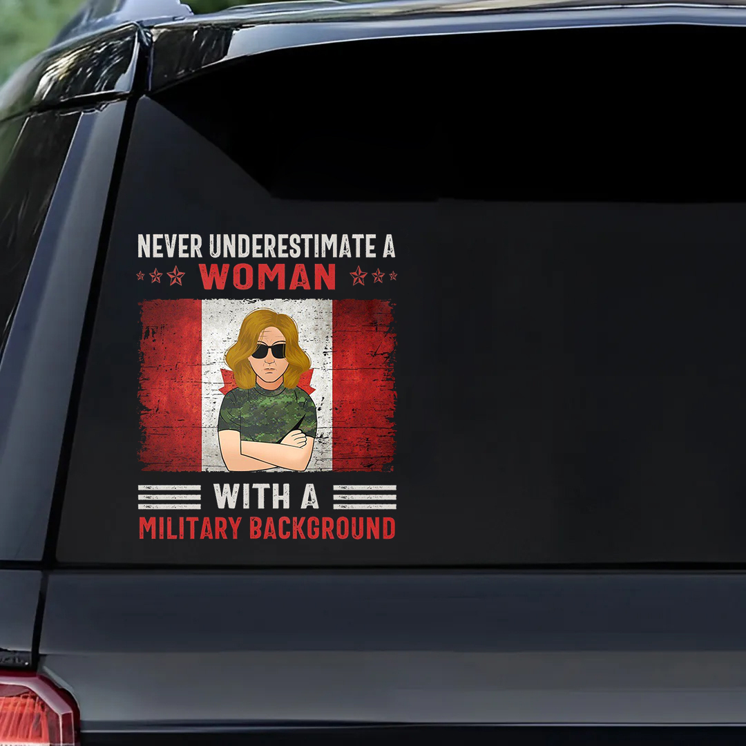 Never Underestimate A Woman Stickers-Canada Day Sticker
