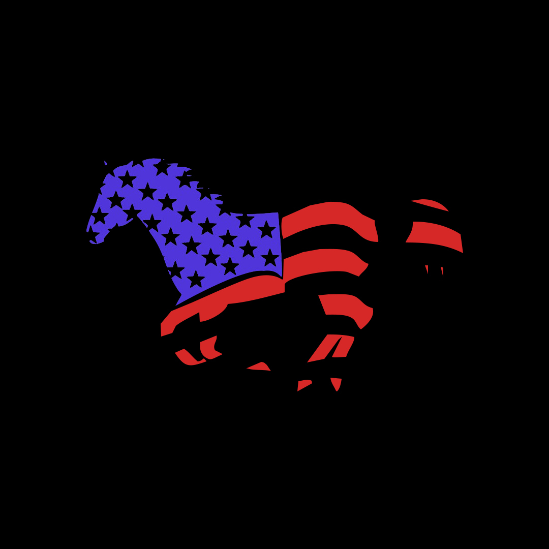 Horse-Shaped Stars And Strips Veterans Stickers-Independence Day Sticker