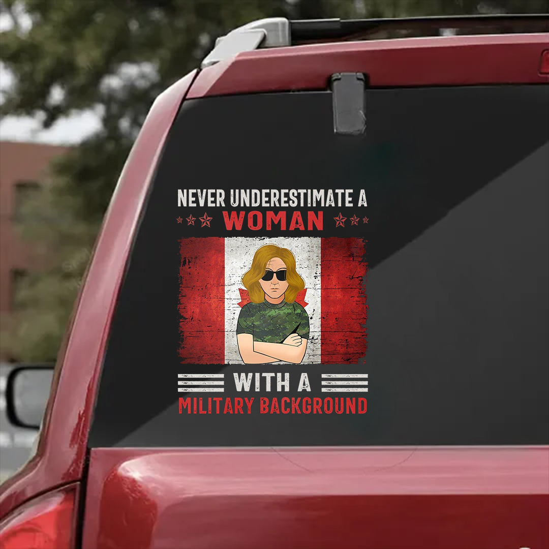 Never Underestimate A Woman Stickers-Canada Day Sticker