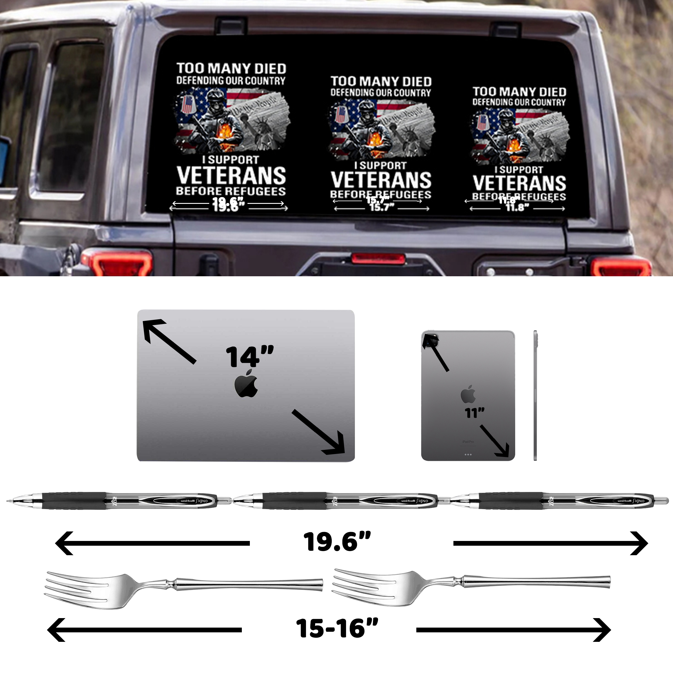 Too Many Died Defending Our Country Veterans Stickers-Memorial Day Sticker