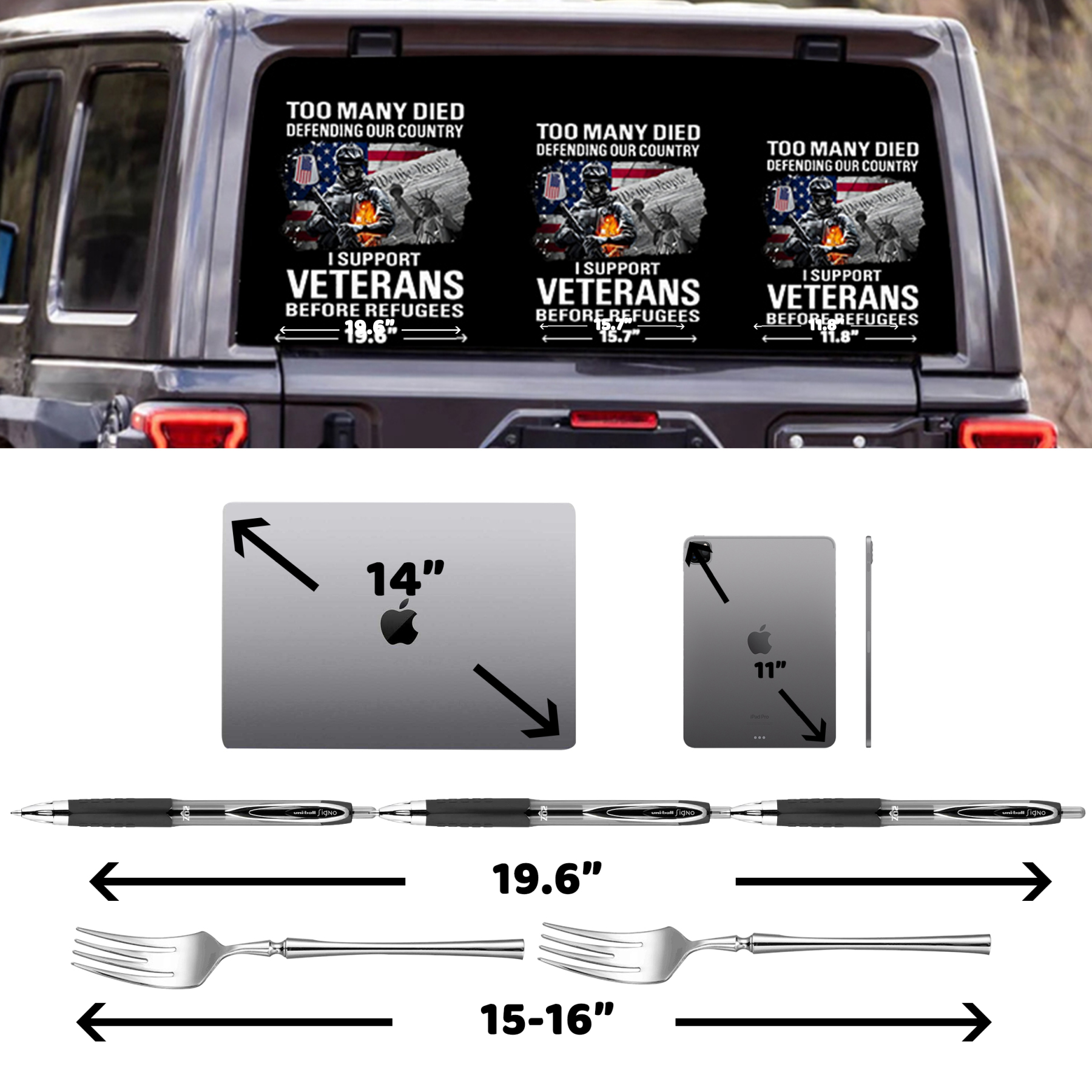 Too Many Died Defending Our Country Veterans Stickers-Memorial Day Sticker