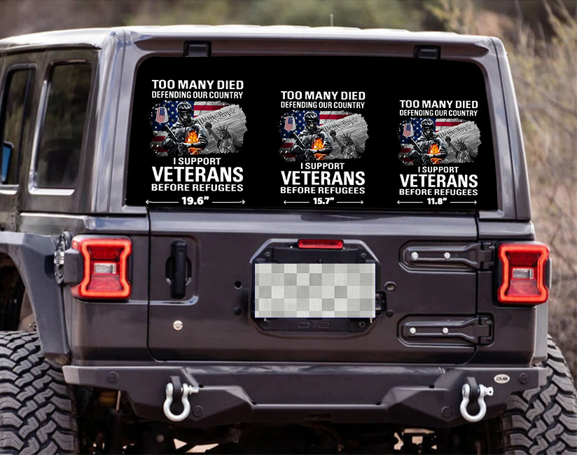 Too Many Died Defending Our Country Veterans Stickers-Memorial Day Sticker