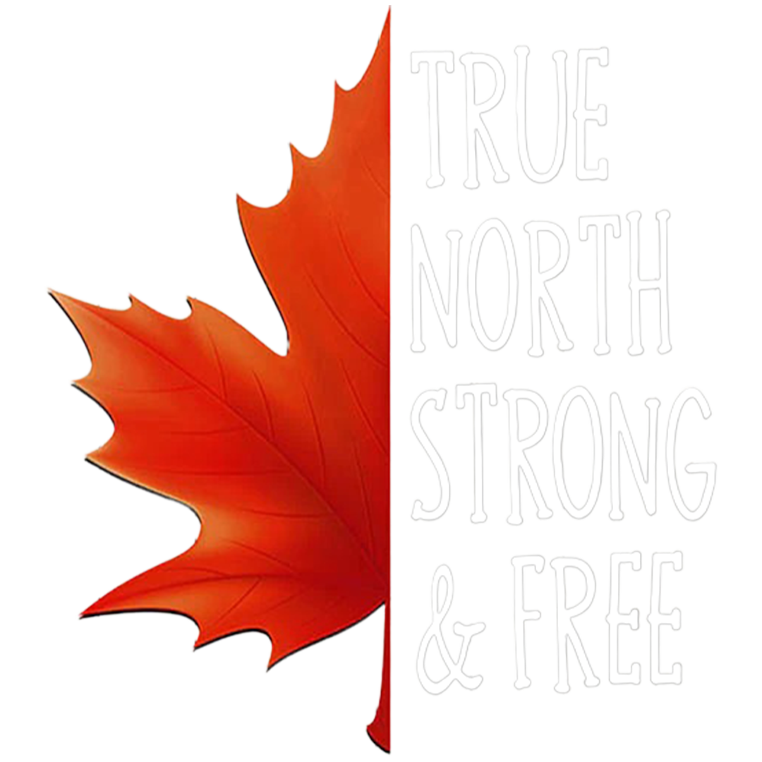 True North Strong & Free Canadian Maple Leaf Sticker