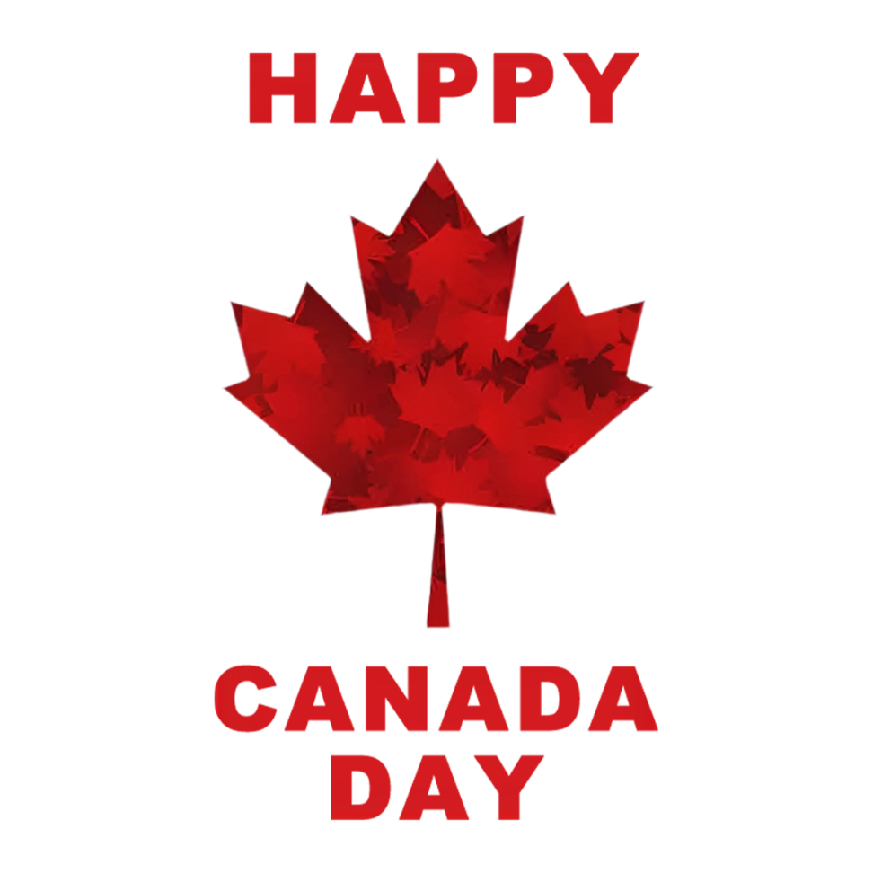 Happy Canada Day Maple Leaf Sticker