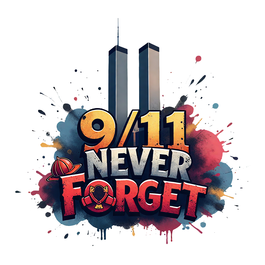 9/11 NEVER FORGET Sticker