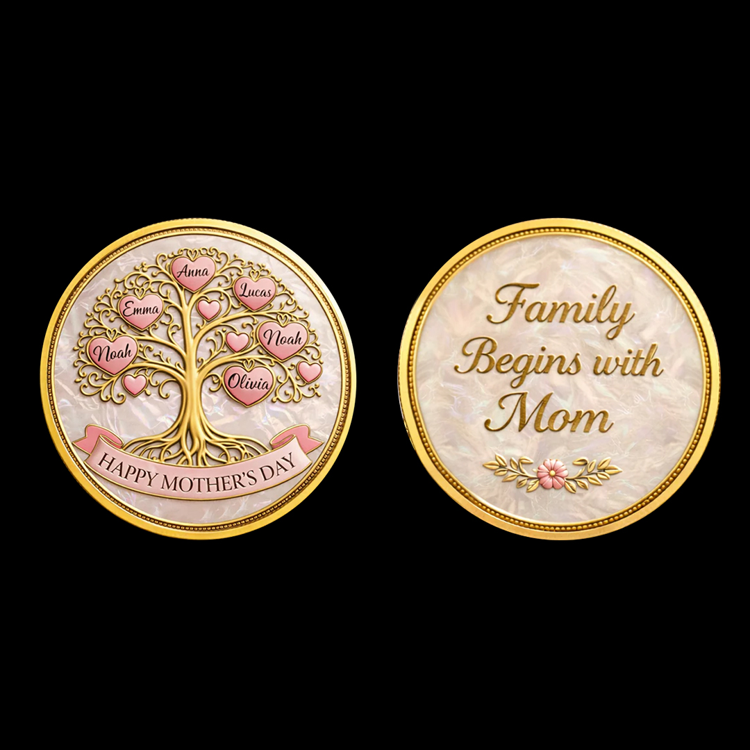 Personalized "Family Tree" Mother’s Day Printed Commemorative Coin