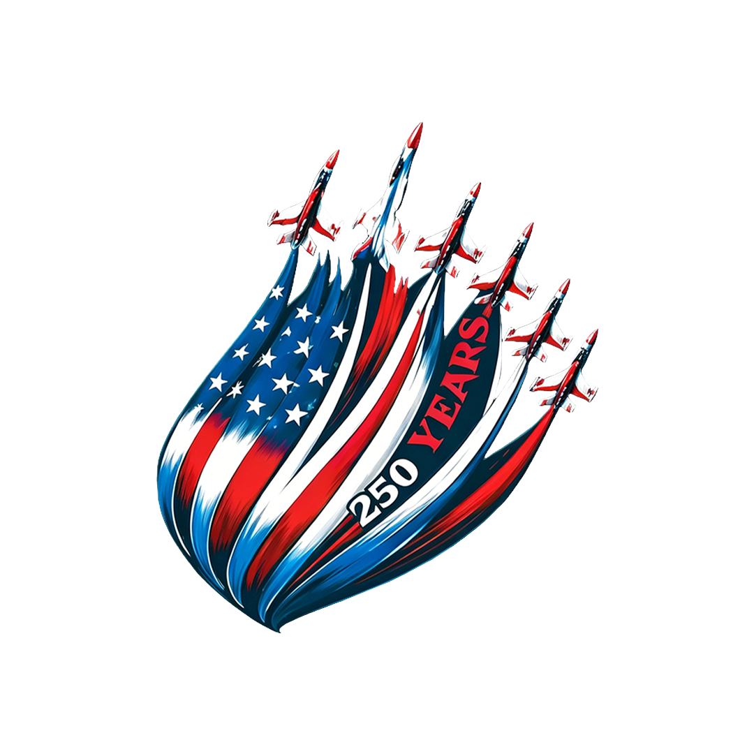 1776-2026 250 Years of U.S.A Flag Fighter Jet Sticker