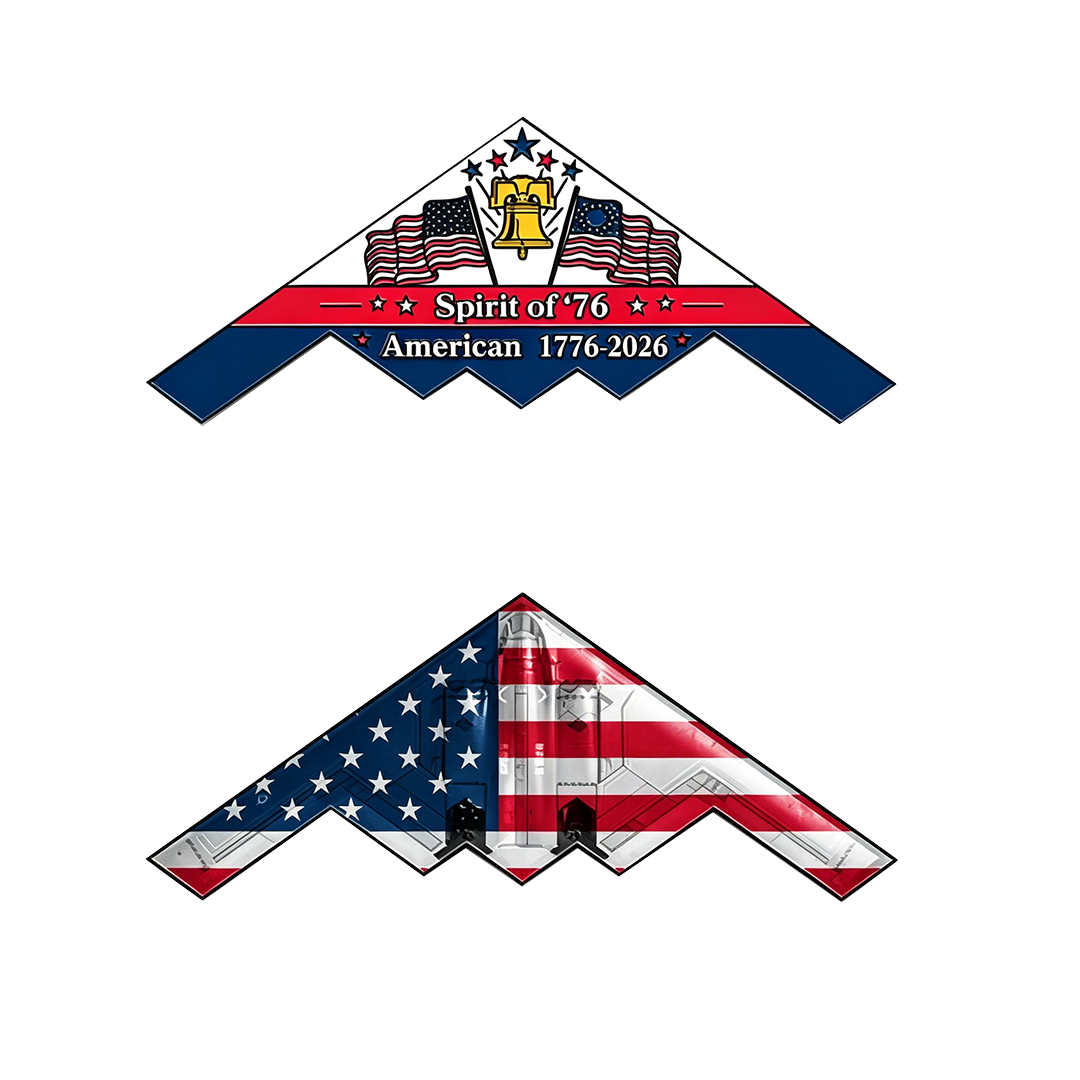 Spirit of ’76 B-2 Stealth Bomber Challenge Coin – 250th Anniversary Patriotic Collectible