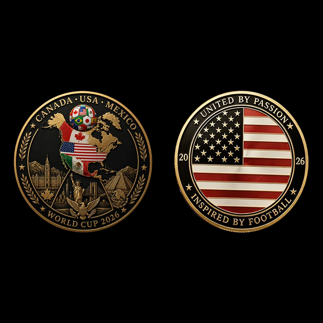 ⚽ World Cup 2026 Commemorative Coin – USA • Canada • Mexico Edition