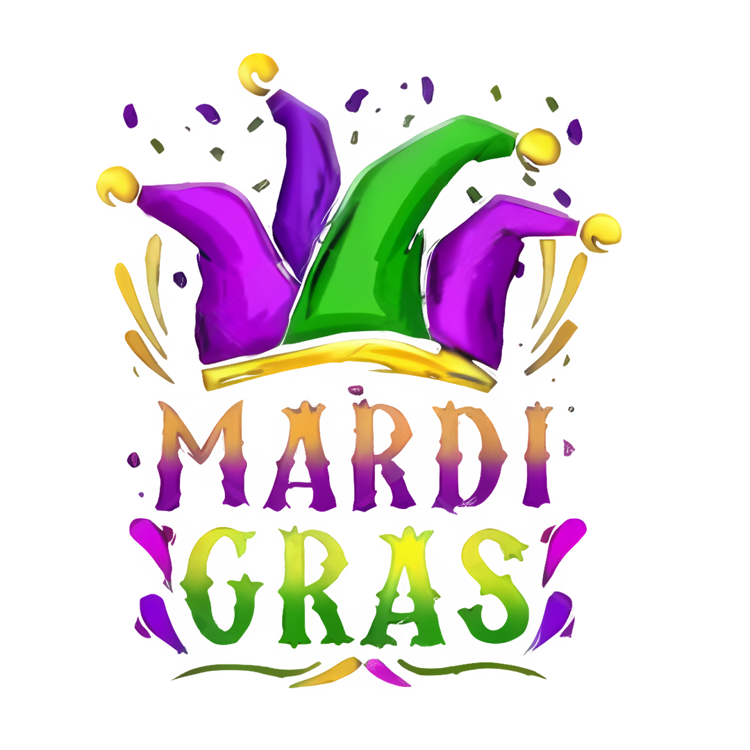Mardi Gras Party Hat Sticker