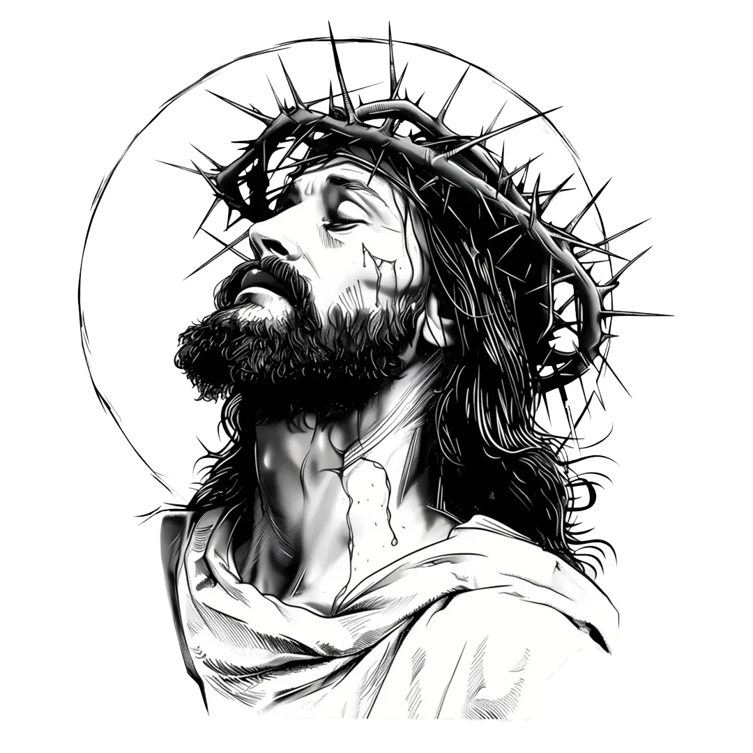 Jesus Christ with Crown of Thorns Sticker