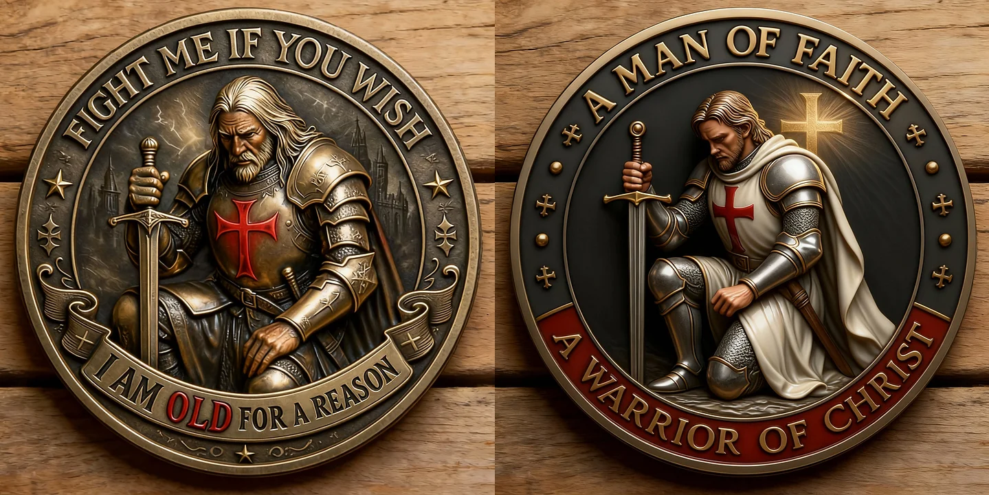 ⚔️ “Old Knight – A Warrior of Christ” Commemorative Coin 🛡️