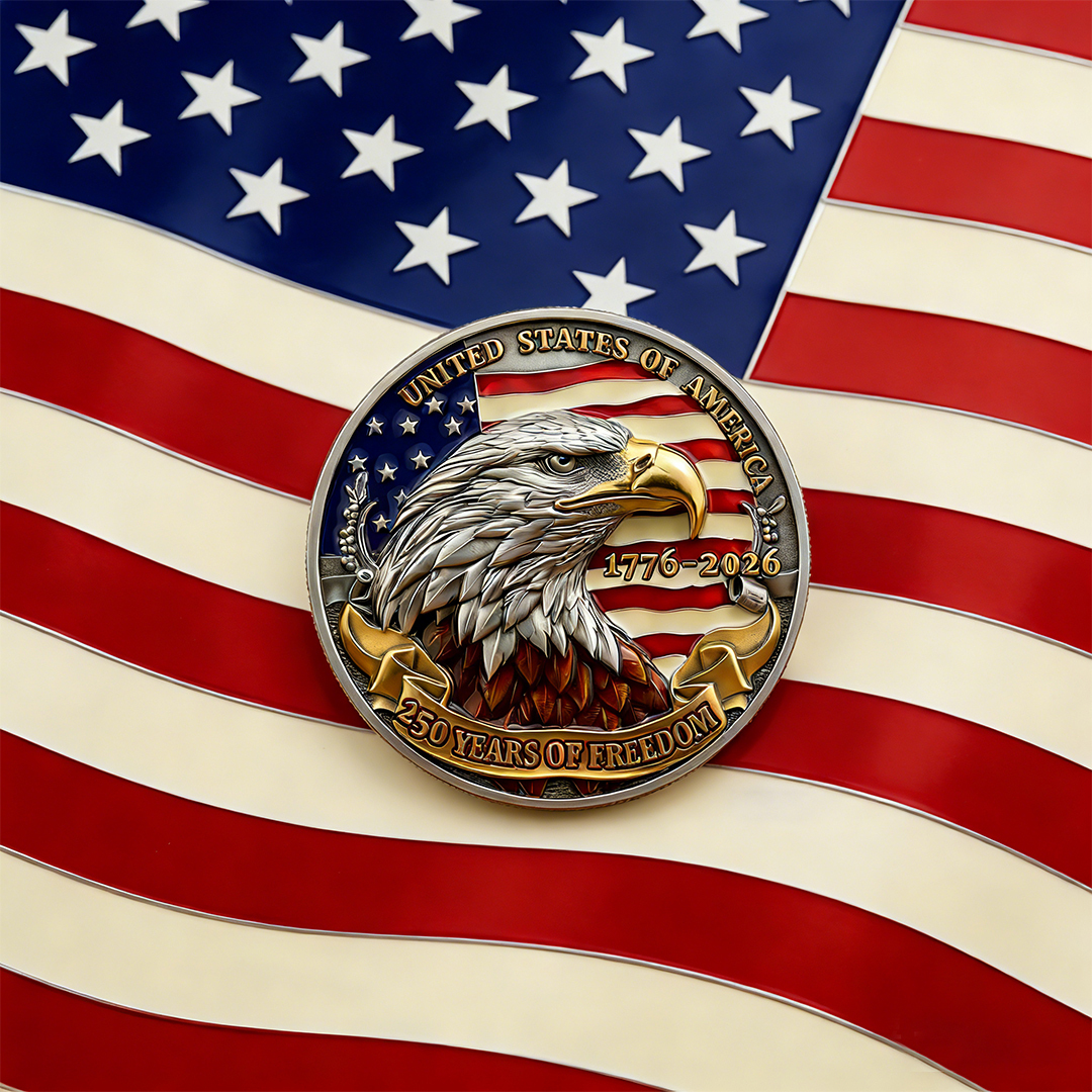 USA 250th Anniversary American Eagle & Patriotic Coin