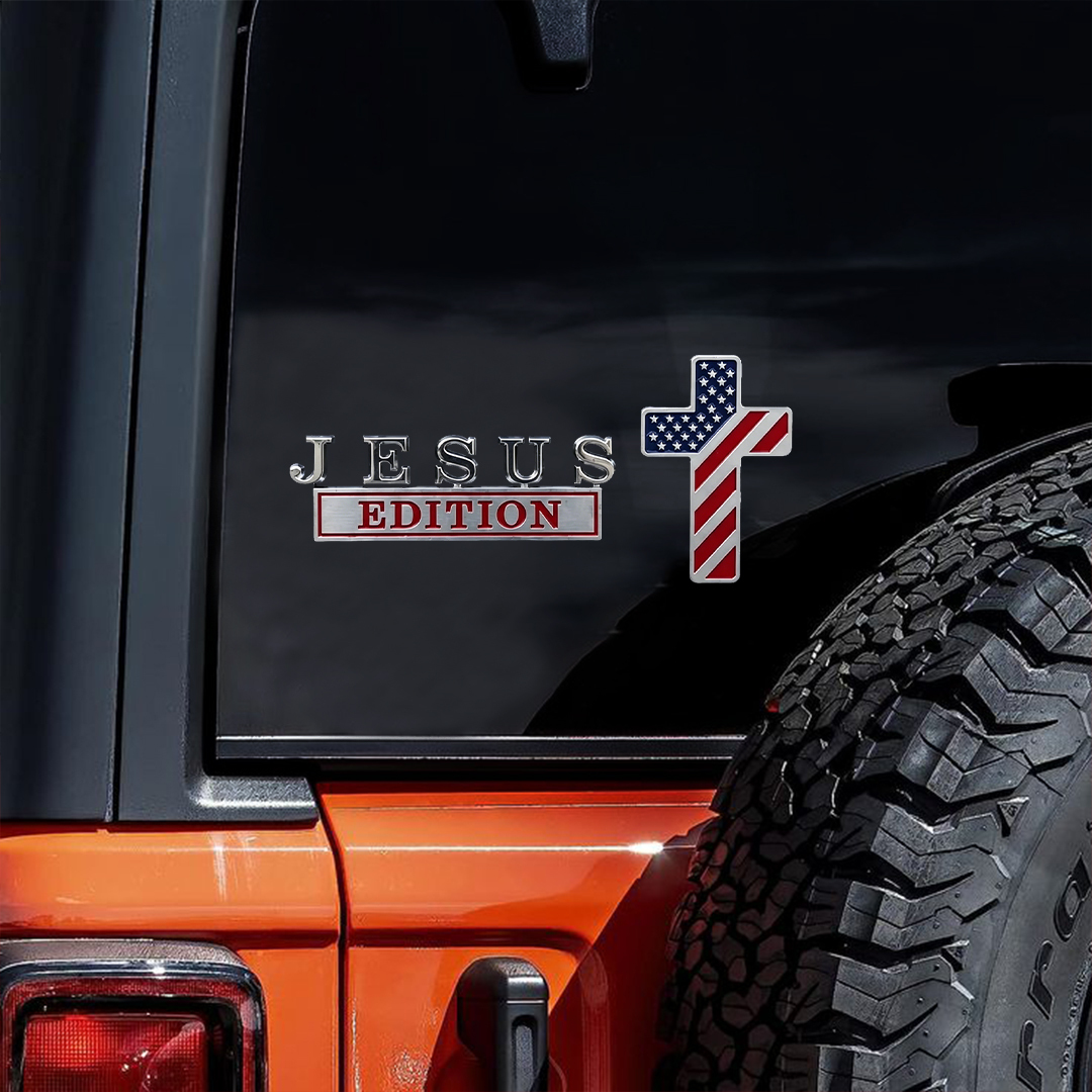 ✝Blessed Jesus Edition Cross Car Sticker