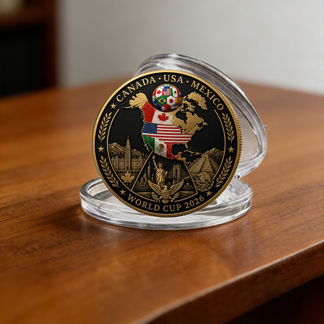⚽ World Cup 2026 Commemorative Coin – USA • Canada • Mexico Edition
