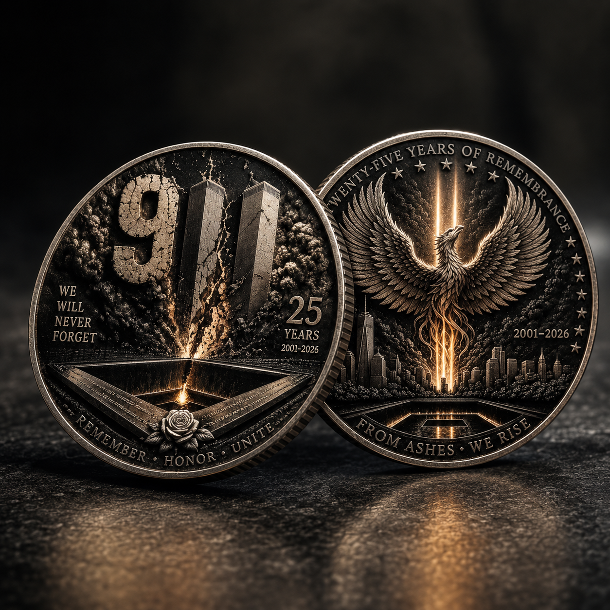 9/11 25th Anniversary Memorial Coin – Never Forget 2001–2026 | Remembrance Challenge Coin 🎖️ | Last Day 50% OFF 🔥