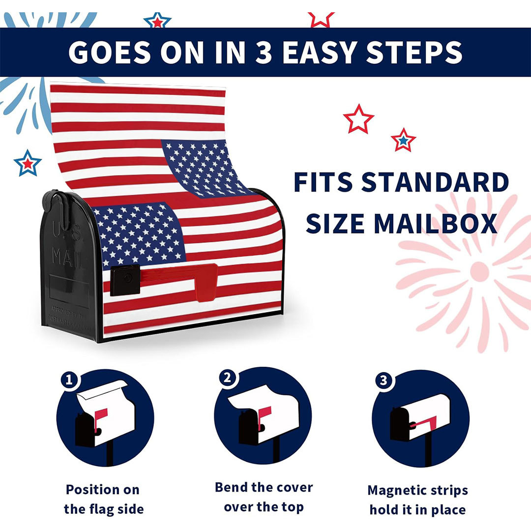 4th of July Mailbox Cover Patriotic American Stripes Stars Flag