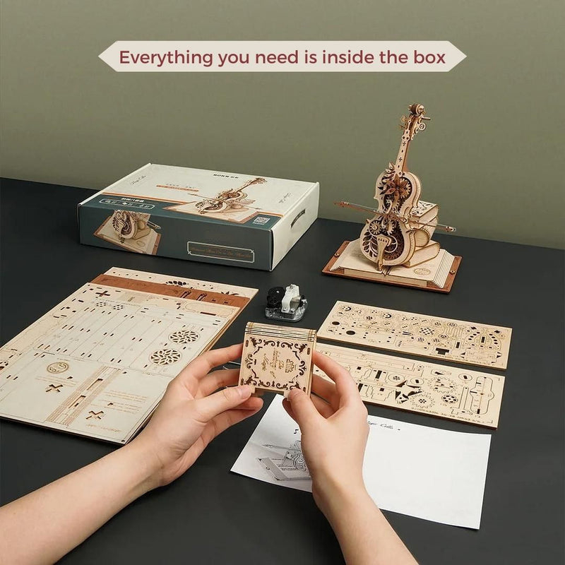 Magic Cello Wooden Music Box DIY Kit