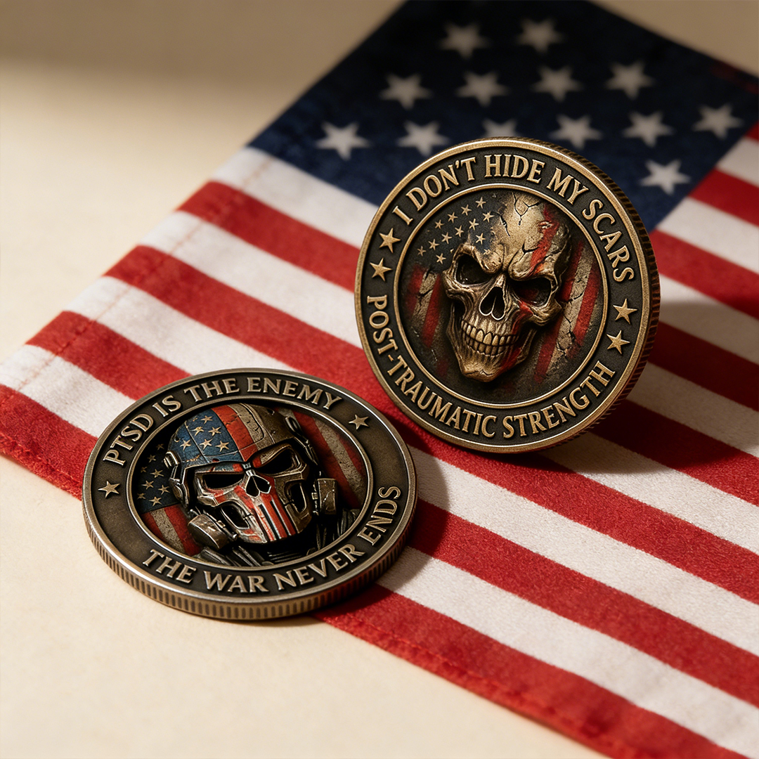 PTSD Is the Enemy – PTSD Warrior Coin of Strength & Survival