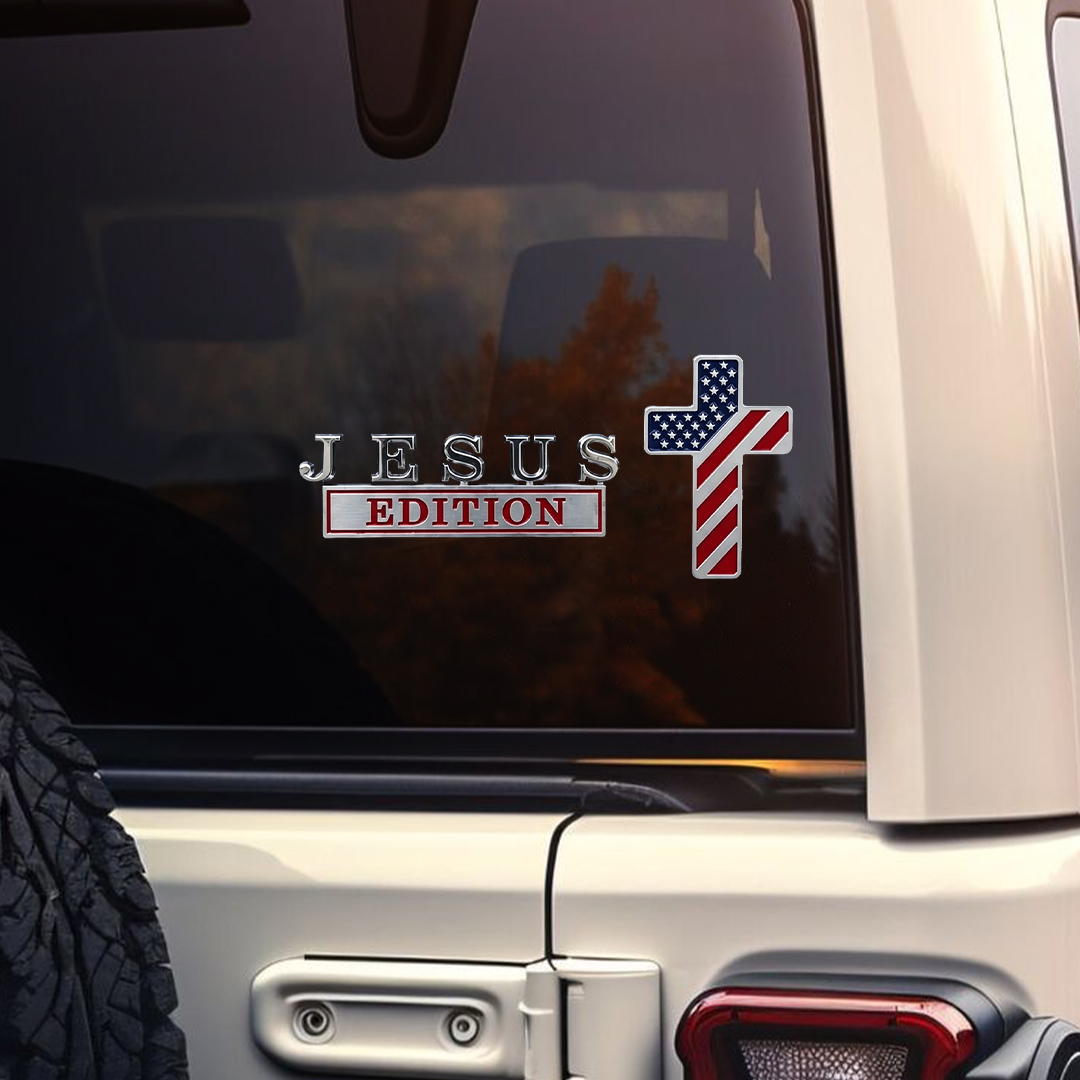 ✝Blessed Jesus Edition Cross Car Sticker