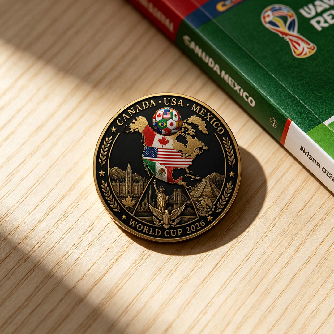 ⚽ World Cup 2026 Commemorative Coin – USA • Canada • Mexico Edition