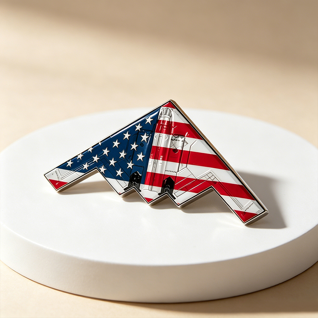 Spirit of ’76 B-2 Stealth Bomber Challenge Coin – 250th Anniversary Patriotic Collectible