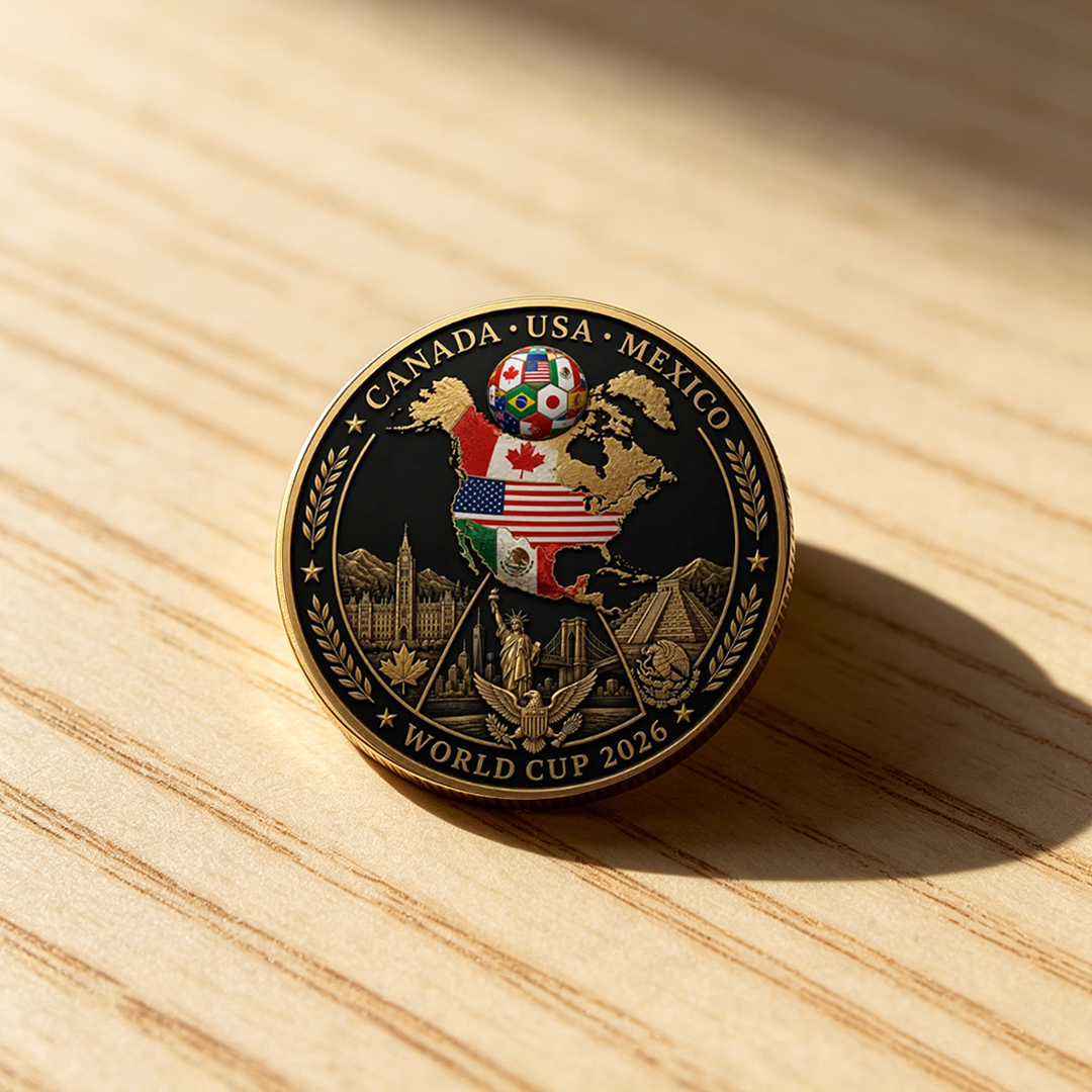 ⚽ World Cup 2026 Commemorative Coin – USA • Canada • Mexico Edition