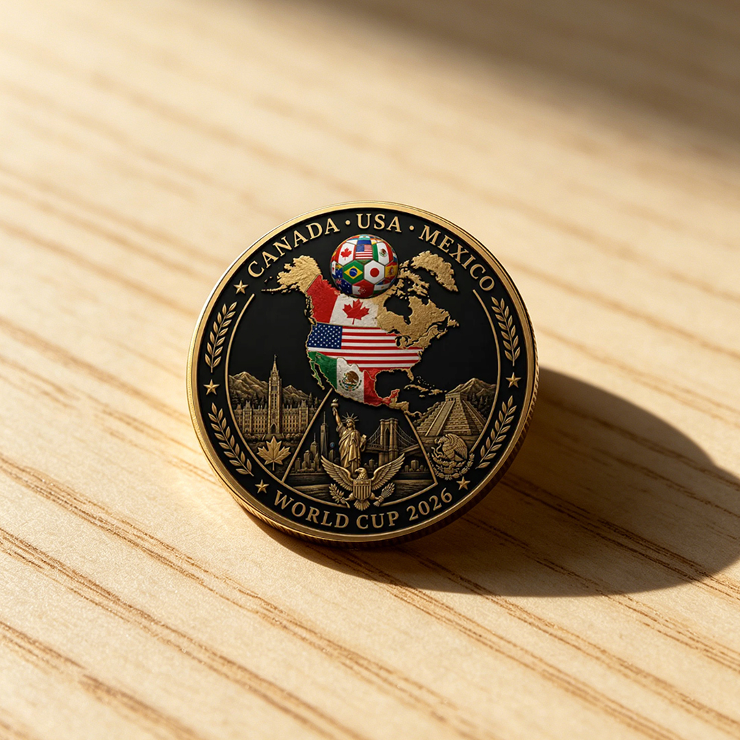 ⚽ World Cup 2026 Commemorative Coin – USA • Canada • Mexico Edition
