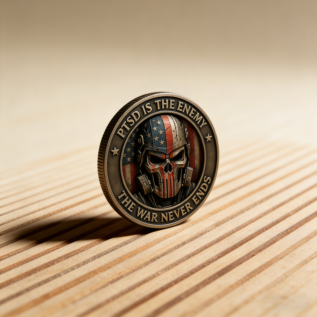 PTSD Is the Enemy – PTSD Warrior Coin of Strength & Survival