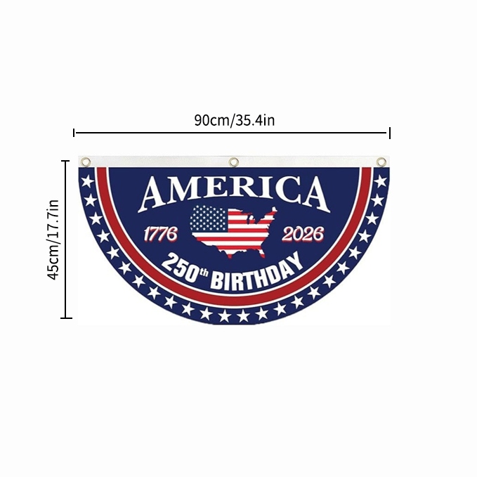 🗽USA 250th Anniversary Flag Half Round Banner🦅