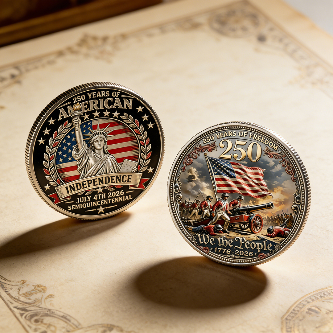 Flash Sale 60% OFF -“250 Years of Freedom” – America Semiquincentennial Commemorative Coin (1776–2026) 🇺🇸🪙