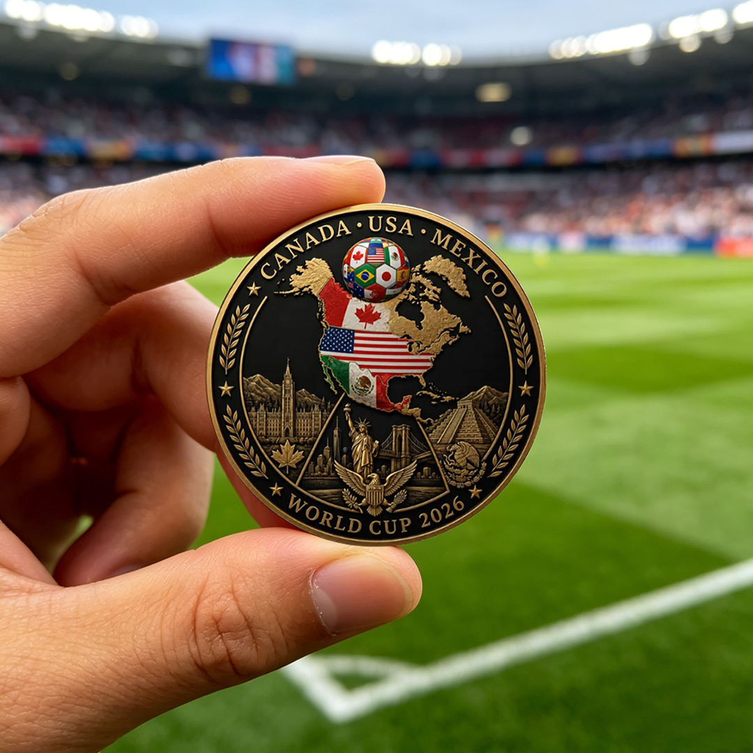 ⚽ World Cup 2026 Commemorative Coin – USA • Canada • Mexico Edition