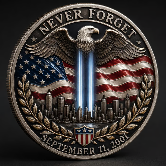 🗽 Echoes of Courage — 9/11 Never Forget Memorial Challenge Coin