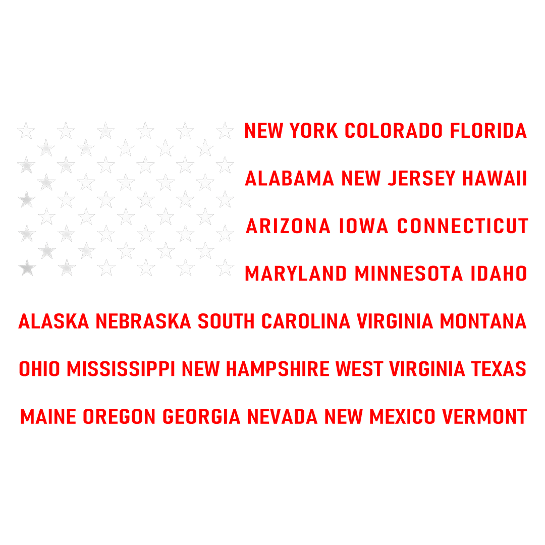 Fifty States of America National Flag Sticker