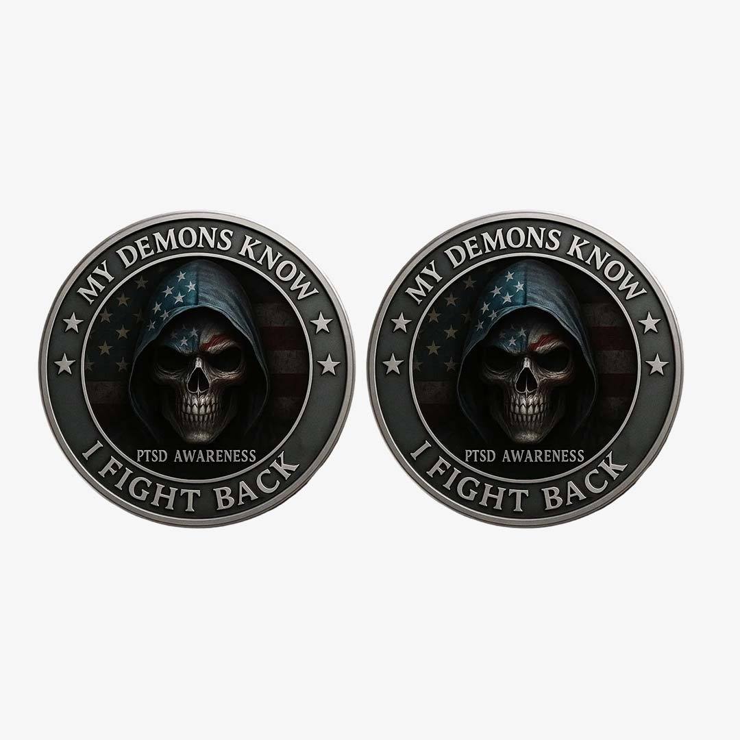 🔥PTSD Awareness Veterans Challenge Coin