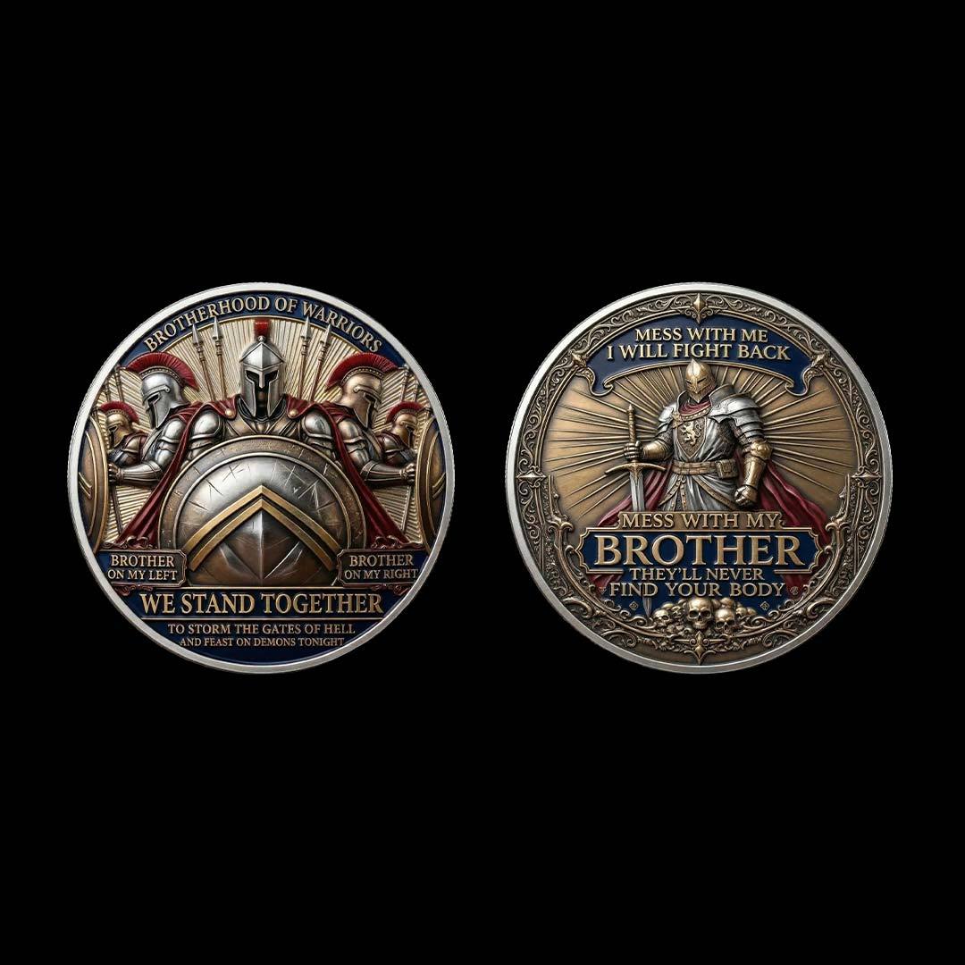 🏆Last Day 60% OFF - Brotherhood Warriors Commemorative Challenge Coin ⚔️🛡️🪙