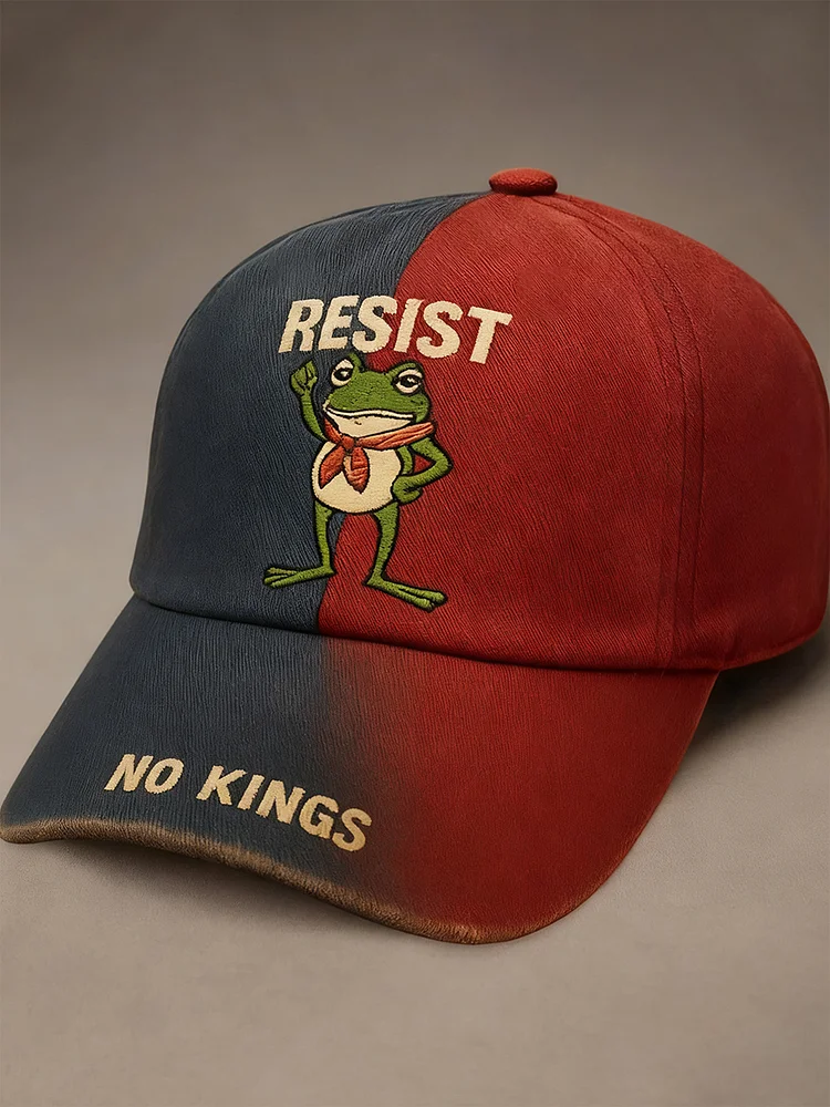 Unisex Resist Frog No Kings In America Printed Hat