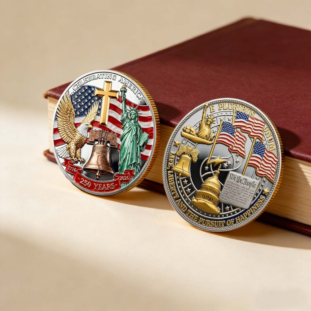 Flash Sale 60% OFF -“250 Years of Freedom” – America Semiquincentennial Commemorative Coin (1776–2026) 🇺🇸🪙