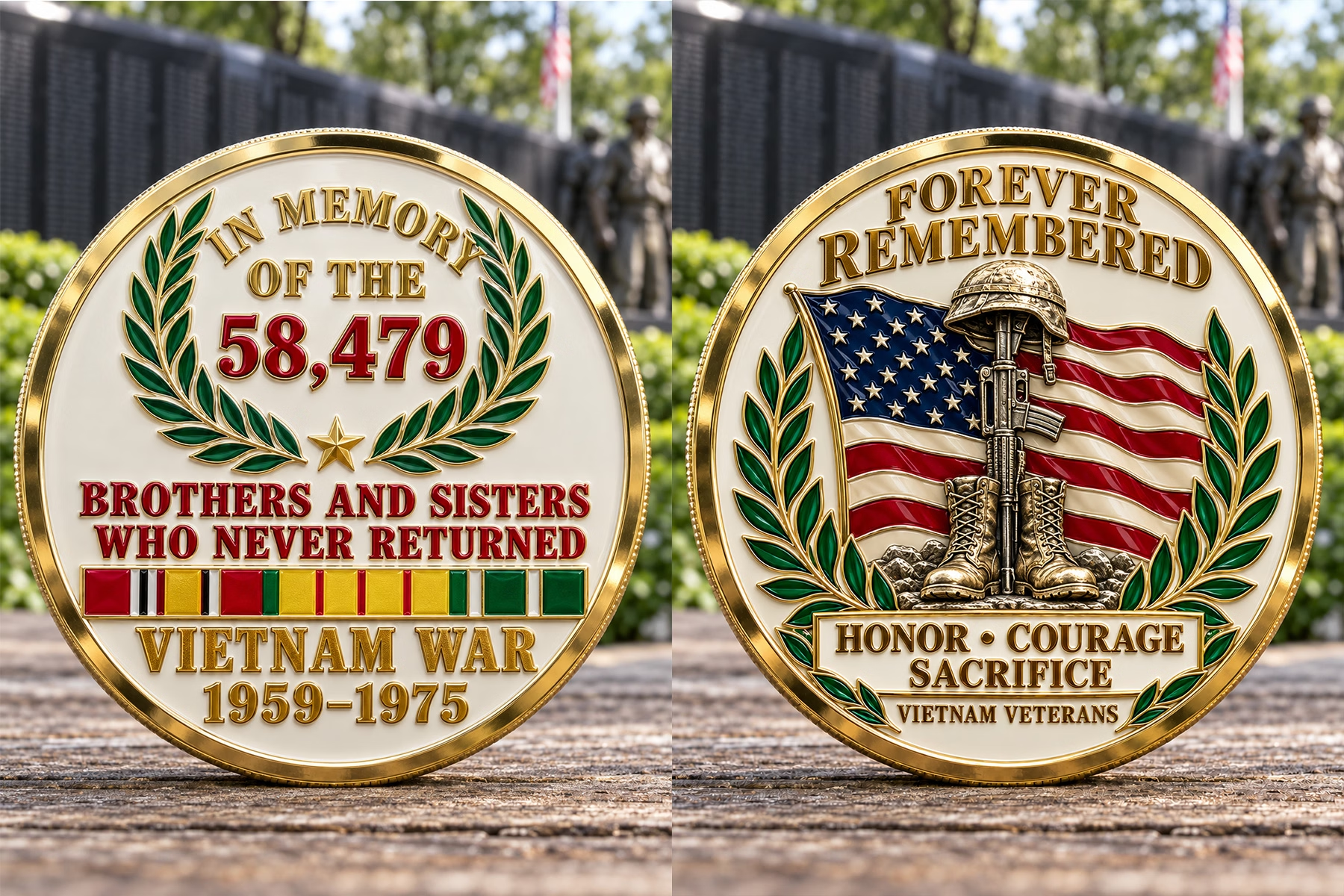 🎖️ Forever Remembered — Vietnam War Memorial Commemorative Medallion